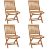 Image de vidaXL Chaises de jardin pliantes avec coussins 4 pcs. Bois massif teck