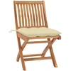 Image de vidaXL Chaises de jardin pliantes avec coussins 4 pcs. Bois massif teck