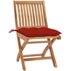 Image de vidaXL Chaises de jardin pliantes avec coussins 4 pcs. Bois massif teck