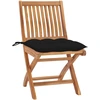 Image de vidaXL Chaises de jardin pliantes avec coussins 4 pcs. Bois massif teck