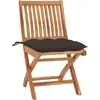 Image de vidaXL Chaises de jardin pliantes avec coussins 4 pcs. Bois massif teck