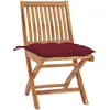 Image de vidaXL Chaises de jardin pliantes avec coussins 4 pcs. Bois massif teck