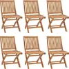Image de vidaXL Chaises de jardin pliantes avec coussins 6 pcs. Bois massif teck