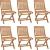 Image de vidaXL Chaises de jardin pliantes avec coussins 6 pcs. Bois massif teck