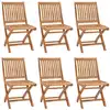 Image de Chaises de jardin pliantes avec coussins 6 pcs. Bois massif teck