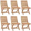 Image de vidaXL Chaises de jardin pliantes avec coussins 6 pcs. Bois massif teck