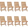 Image de vidaXL Chaises de jardin pliantes avec coussins 8 pcs. Bois massif teck