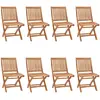 Image de vidaXL Chaises de jardin pliantes avec coussins 8 pcs. Bois massif teck