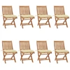 Image de vidaXL Chaises de jardin pliantes avec coussins 8 pcs. Bois massif teck