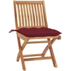 Image de vidaXL Chaises de jardin pliantes avec coussins 8 pcs. Bois massif teck