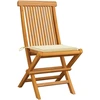 Image de vidaXL Chaises de jardin avec coussins crème 8 pcs. Bois massif teck