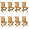 Image de vidaXL Chaises de jardin avec coussins Taupe 8 pcs. Bois massif teck