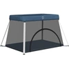 Image de Vidaxl Parc pour bébé avec tapis Leinen Marine Blau