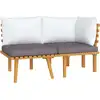 Image de vidaXL Ensemble de salon de jardin 2 pièces avec coussins en bois massif d'acacia