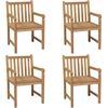 Image de vidaXL Chaises de jardin 4 pcs. avec coussins verts teck massif