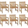 Image de vidaXL Chaises de jardin 6 pcs avec coussins anthracite bois massif teck