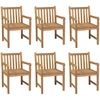 Image de vidaXL Chaises de jardin 6 pcs. avec coussins blanc crème Teck massif