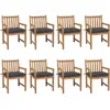 Image de vidaXL Chaises de jardin 8 pcs avec coussins anthracite bois massif teck