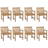 Image de vidaXL Chaises de jardin 8 pcs. avec coussins blanc crème Teck massif