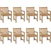 Image de Chaises de jardin 8 pcs. avec coussins bleu clair teck massif