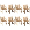 Image de vidaXL Chaises de jardin 8 pcs. avec coussins taupe bois massif teck