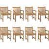 Image de vidaXL Chaises de jardin 8 pcs. avec coussins bordeaux en teck massif