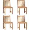 Image de vidaXL Gartenstühle 4 Stk. mit Kissen Massivholz Teck