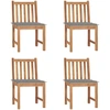 Image de vidaXL Gartenstühle 4 Stk. mit Kissen Massivholz Teck