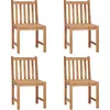Image de vidaXL Gartenstühle 4 Stk. mit Kissen Massivholz Teck