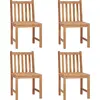 Image de vidaXL Gartenstühle 4 Stk. mit Kissen Massivholz Teck