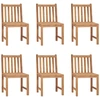 Image de vidaXL Chaises de jardin 6 pcs. avec coussins teck massif