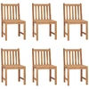 Image de vidaXL Chaises de jardin 6 pcs. avec coussins teck massif