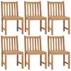 Image de vidaXL Chaises de jardin 6 pcs. avec coussins teck massif