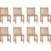 Image de vidaXL Chaises de jardin 8 pcs. avec coussins teck massif
