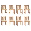 Image de vidaXL Chaises de jardin 8 pcs. avec coussins teck massif