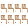 Image de vidaXL Chaises de jardin 8 pcs. avec coussins teck massif