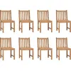 Image de vidaXL Chaises de jardin 8 pcs. avec coussins teck massif