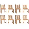 Image de vidaXL Chaises de jardin 8 pcs. avec coussins teck massif