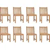 Image de vidaXL Chaises de jardin 8 pcs. avec coussins teck massif