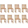 Image de vidaXL Chaises de jardin 8 pcs. avec coussins teck massif