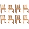 Image de vidaXL Chaises de jardin 8 pcs. avec coussins teck massif