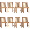 Image de vidaXL Chaises de jardin 8 pcs. avec coussins teck massif