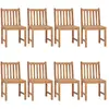 Image de vidaXL Chaises de jardin 8 pcs. avec coussins teck massif