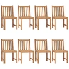 Image de vidaXL Chaises de jardin 8 pcs. avec coussins teck massif
