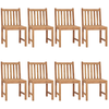 Image de vidaXL Chaises de jardin 8 pcs. avec coussins teck massif