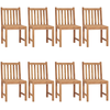 Image de vidaXL Chaises de jardin 8 pcs. avec coussins teck massif