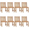 Image de vidaXL Chaises de jardin 8 pcs. avec coussins teck massif