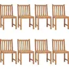 Image de vidaXL Chaises de jardin 8 pcs. avec coussins teck massif