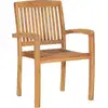 Image de vidaXL Chaises de jardin empilables 6 pcs. Bois massif teck
