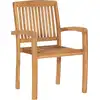 Image de vidaXL Chaises de jardin empilables 8 pcs. Bois massif teck